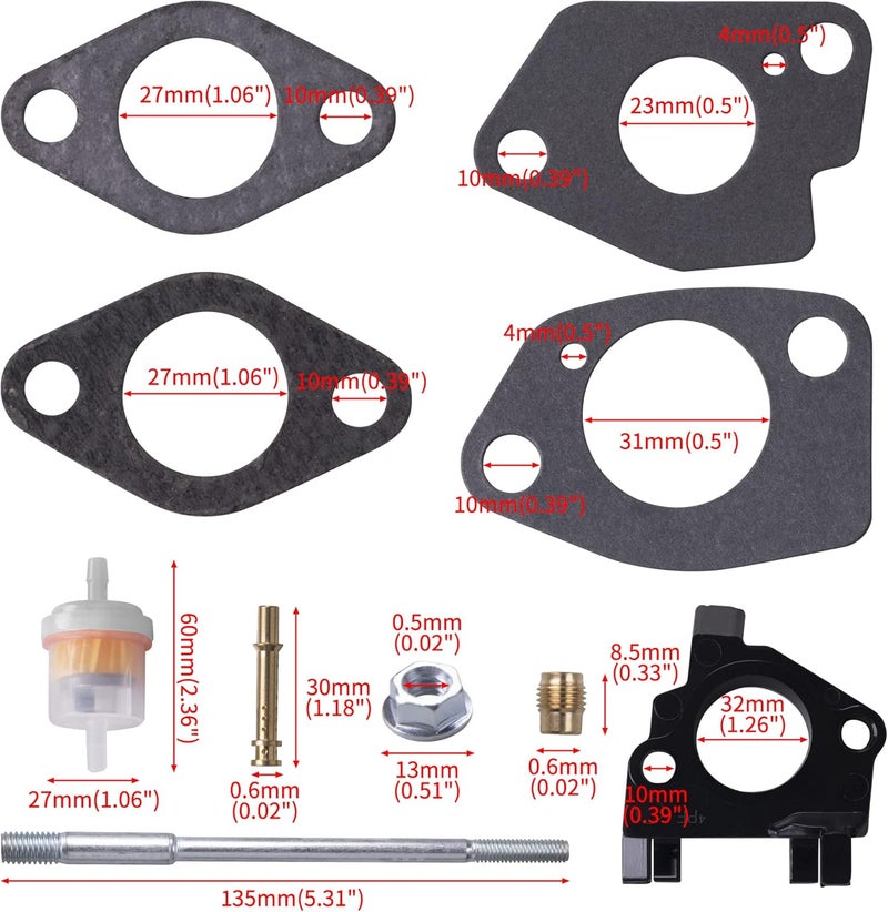MRELC Predator Carburetor Air Filter Adapter Jet Kit for Predator 301cc 420cc 13hp 15hp GX340 GX390 389cc Mini Bike Parts Go Kart Golf Cart Mud Boats Lawnmower Pressure Washer(Black) - Image 5